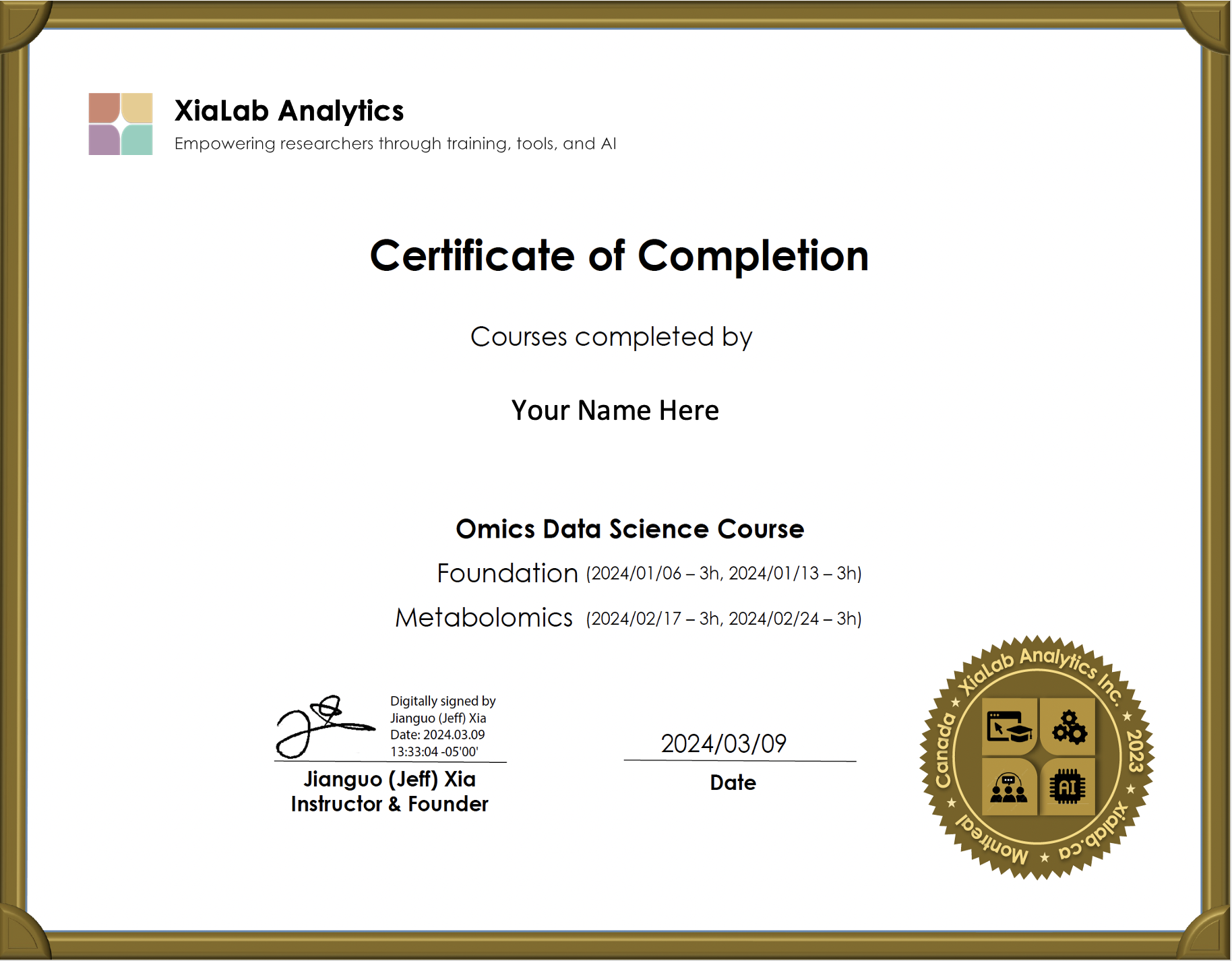Certificate Preview